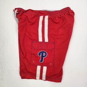 G III MLB Philadelphia Phillies Y2K Drawstring Waistline Cargo Swim Trunks L